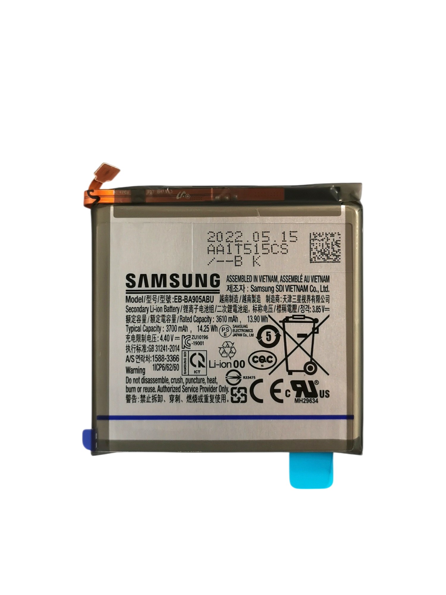 Akkumulátor (Gyári) - Samsung A80; SM-A805F ; - EB-BA905ABU - 1ICP6/62/60 - 3610mAh