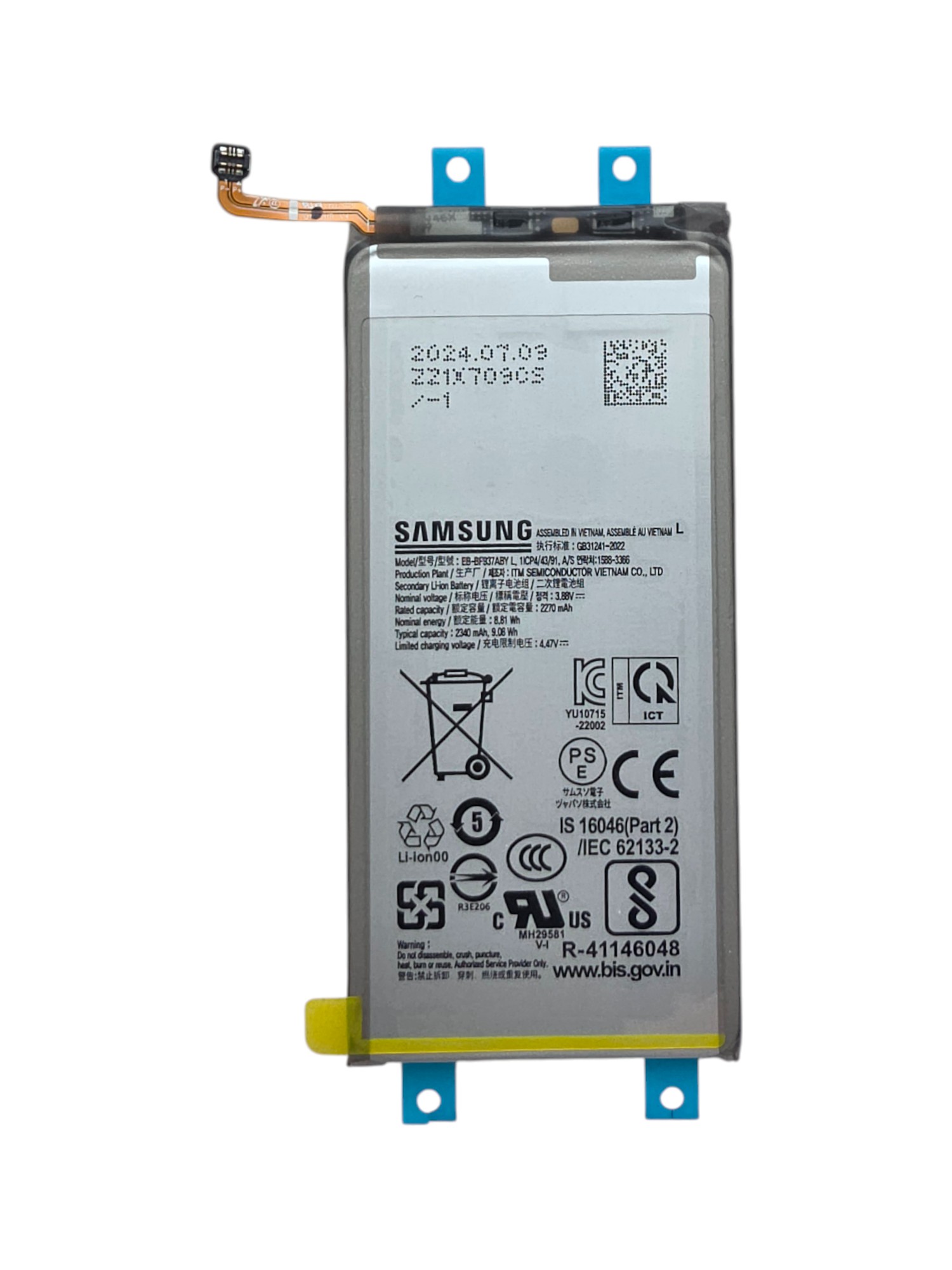Akkumulátor (Gyári) Samsung Z Fold4 Sub ; SM-F936B ; EB-BF937ABY - 1ICP4/43/91 - 2270mAh