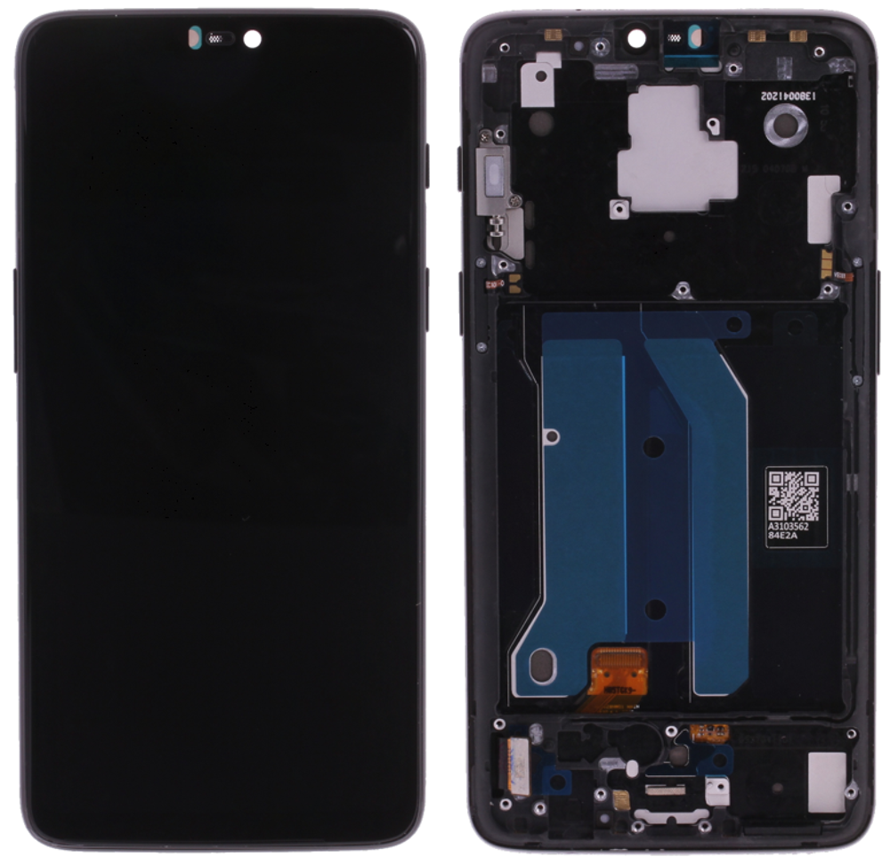 Kijelző (Felújított) - Mirror Fekete, For OnePlus 6