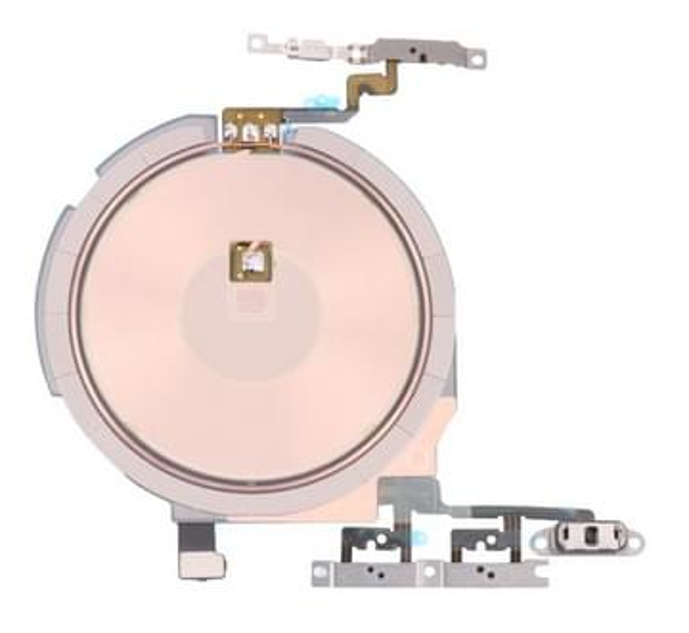 Wireless charging incl. Flex kábel Hangerőgomb (Legjobb minőségű utángyártott), For iPhone 13 mini