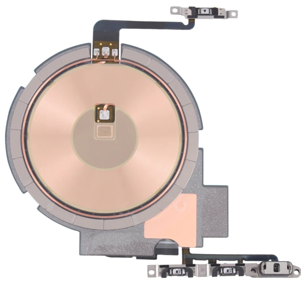 Wireless charging incl. Flex kábel Hangerőgomb (Legjobb minőségű utángyártott), For iPhone 13 Pro Max