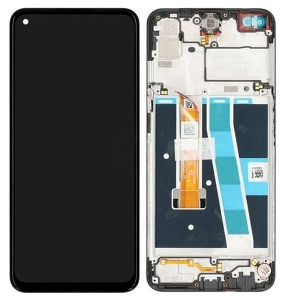 Kijelző (Gyári) - Fekete, OPPO A52 & A72 (4G) & A92
