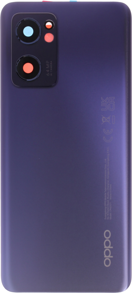 Hátlap (Gyári) - Fekete, Oppo Reno 7 (5G) / Find X5 Lite
