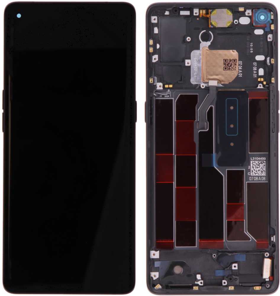 Kijelző (Gyári) - Fekete, OPPO Reno 4 Pro (5G)