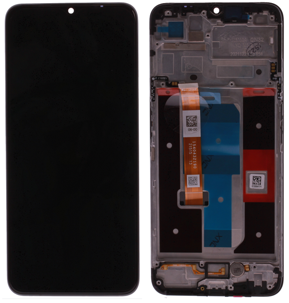 Kijelző (Gyári) - Fekete, Realme C35 / Narzo 50A Prime (RMX3511)