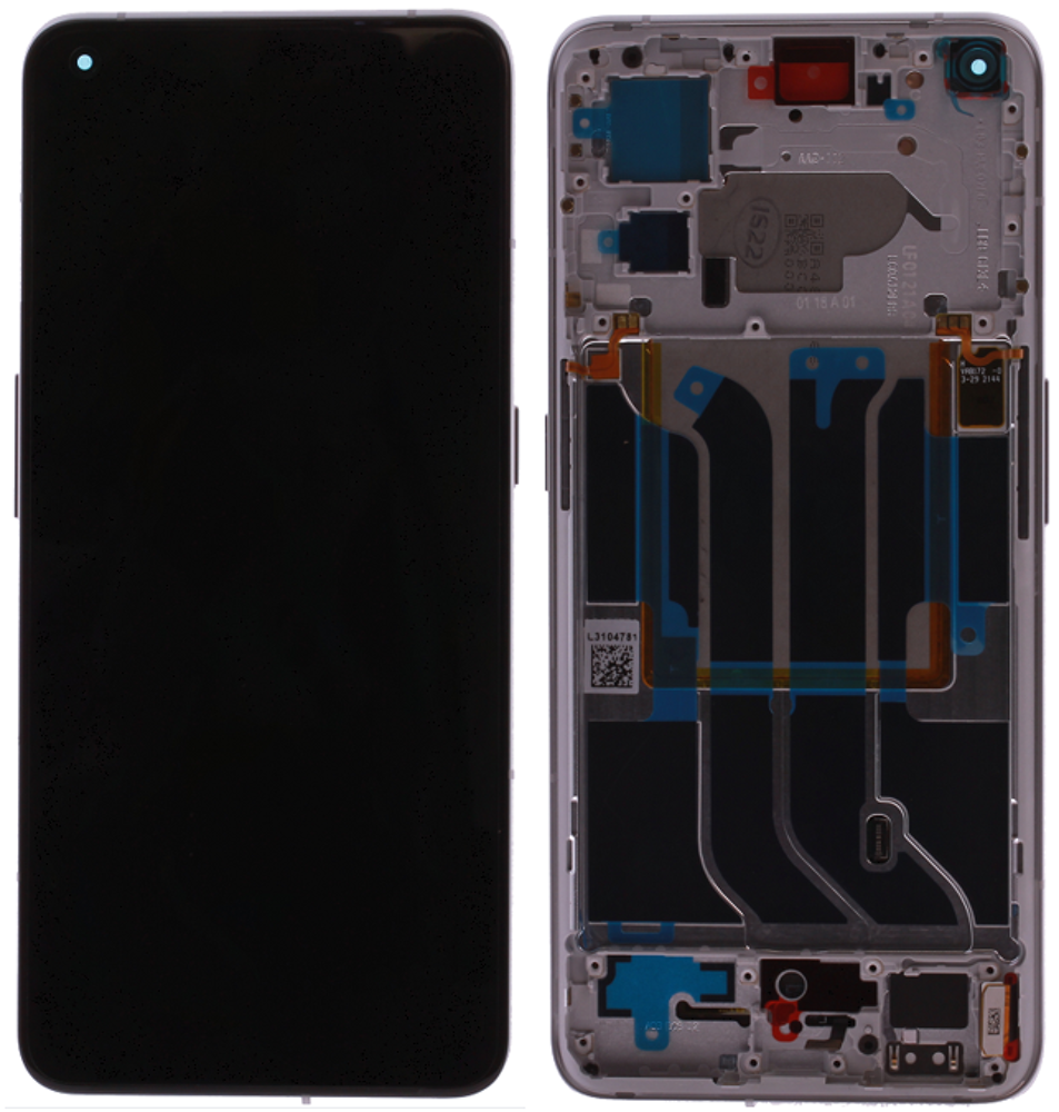 Kijelző (Gyári) - Fehér, Realme GT2 Pro (RMX3300, RMX3301)