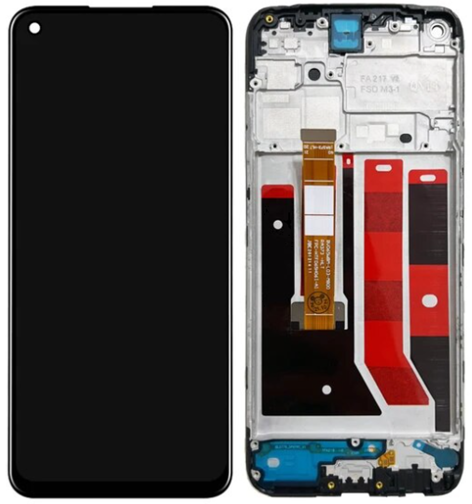 Kijelző (Felújított) - Fekete, For OPPO A53 / For OPPO A53s