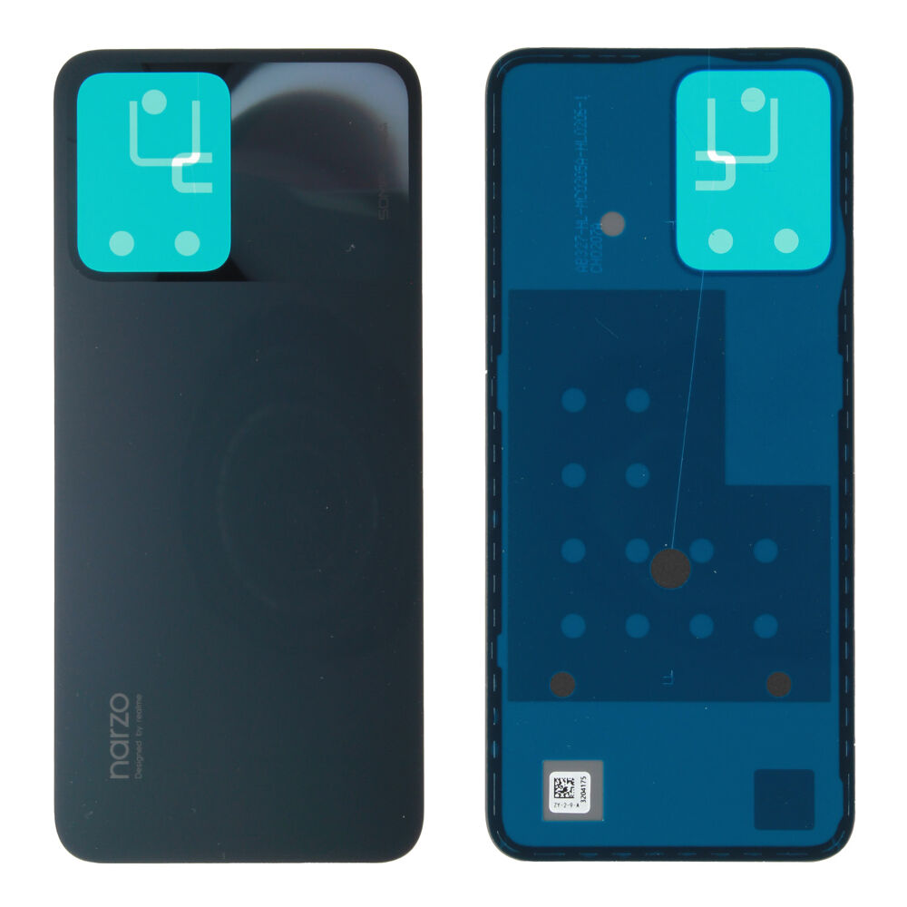 Hátlap (Gyári) - Fekete, Realme Narzo 50A Prime