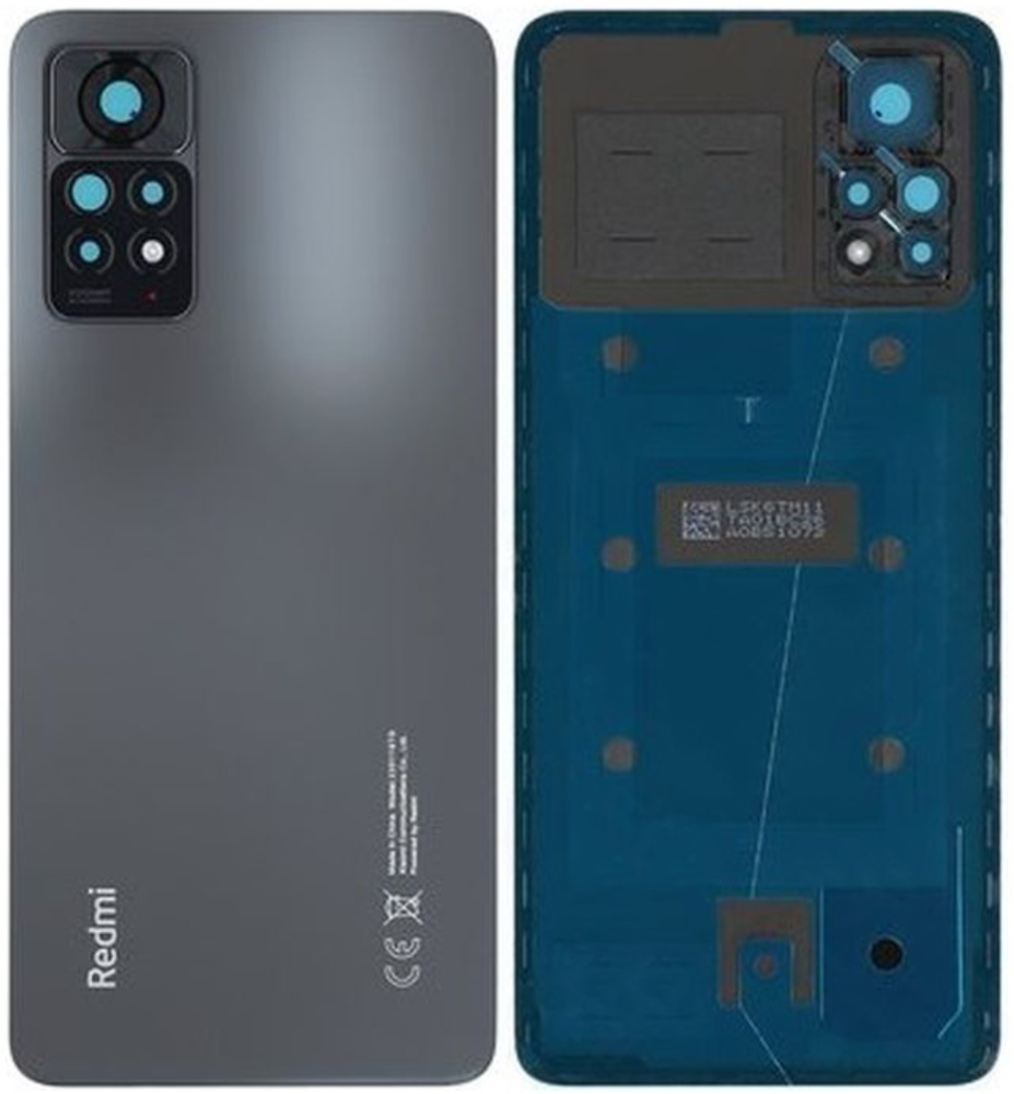 Hátlap (Gyári) - Fekete, Pirosmi Note 11 Pro