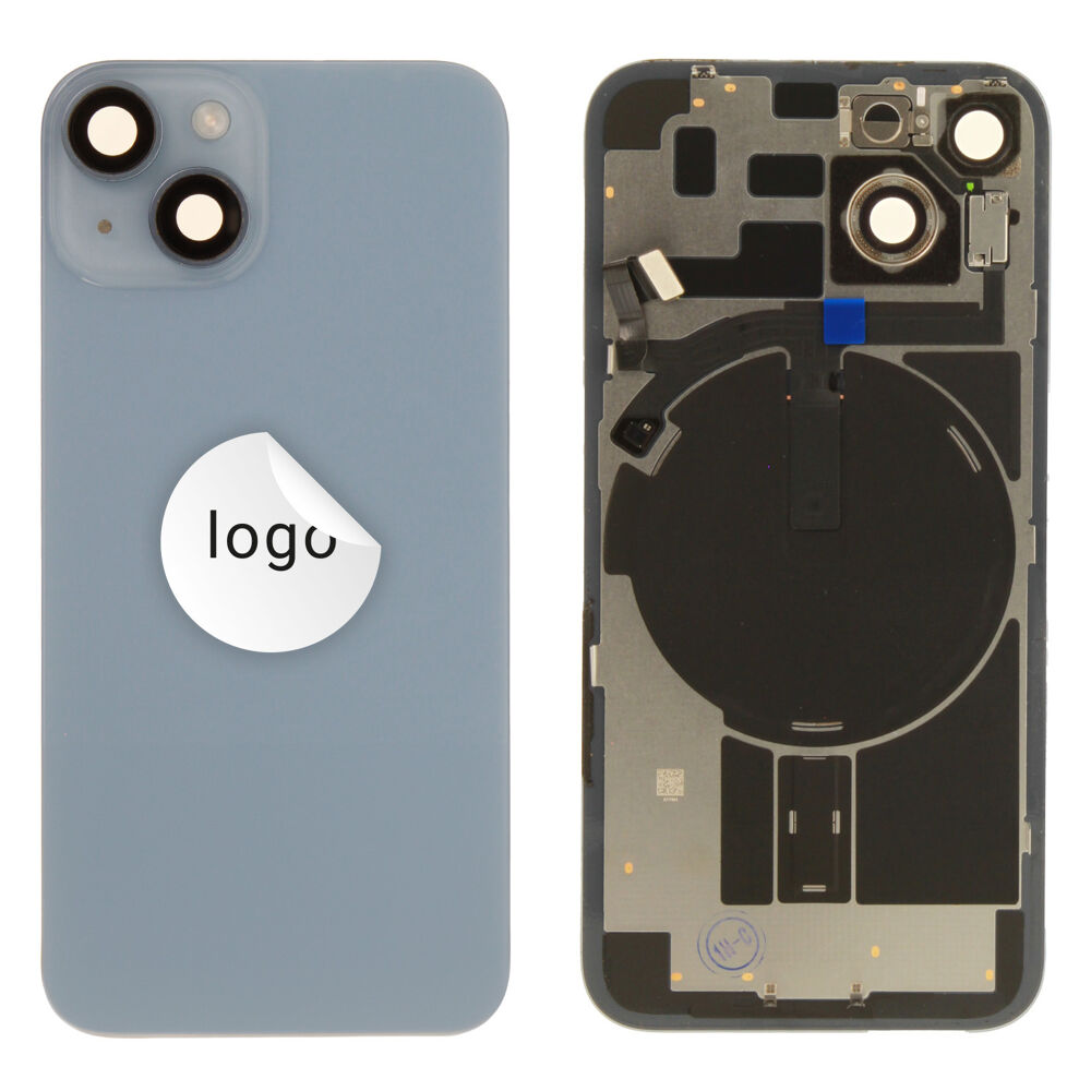 Back glass (Bontott A) - Kék, For iPhone 14