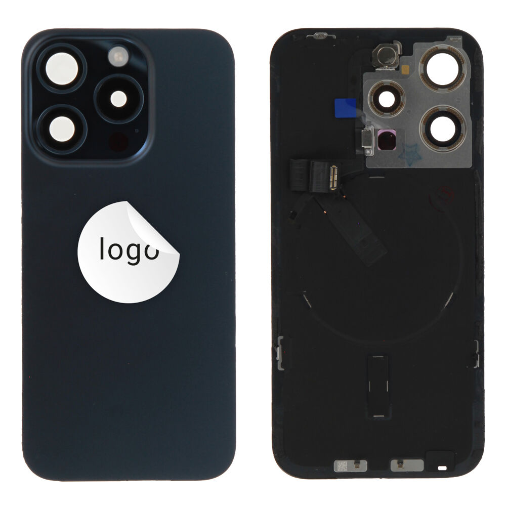 Back glass (Bontott A) - Kék, For iPhone 15 Pro