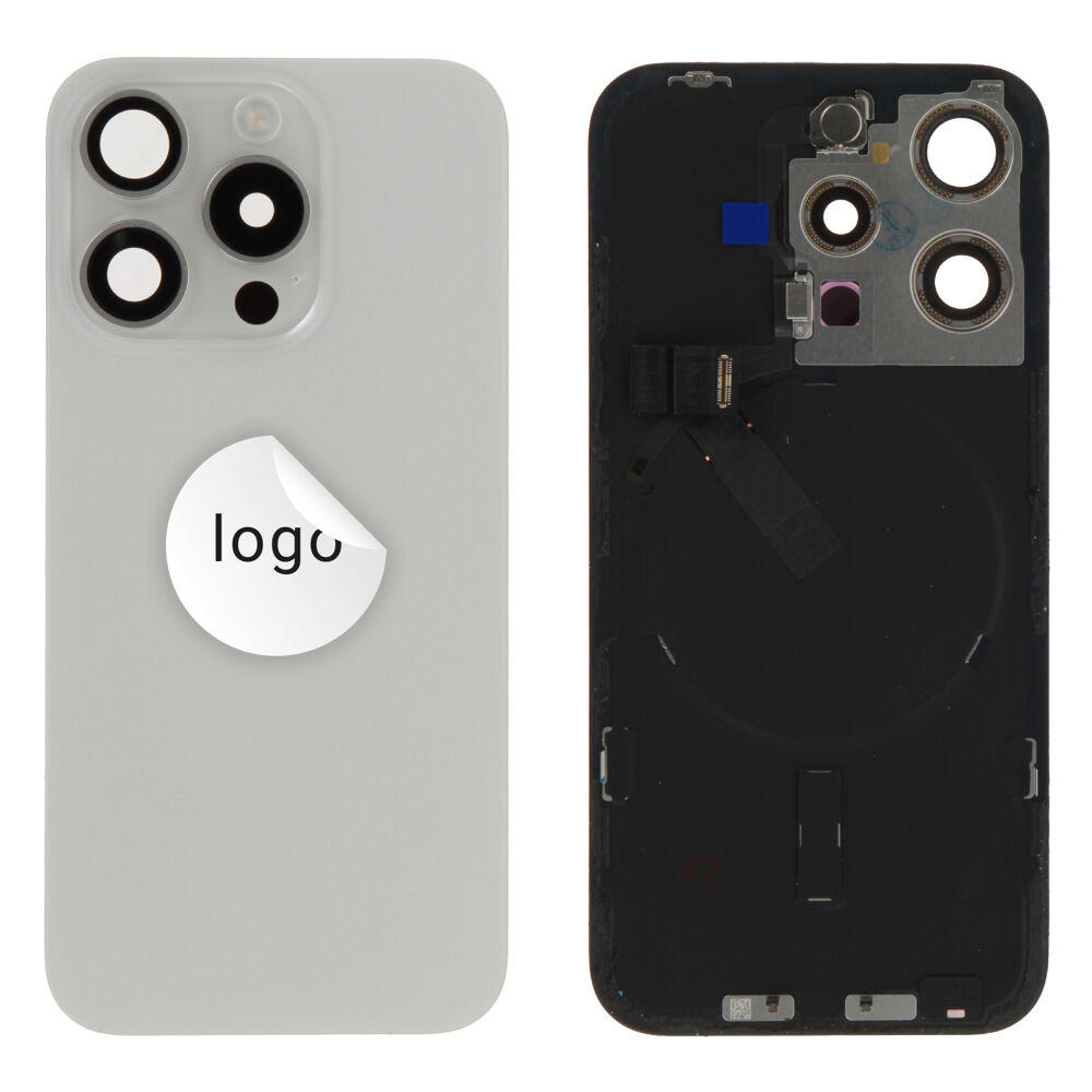 Back glass (Bontott A) - Fehér, For iPhone 15 Pro