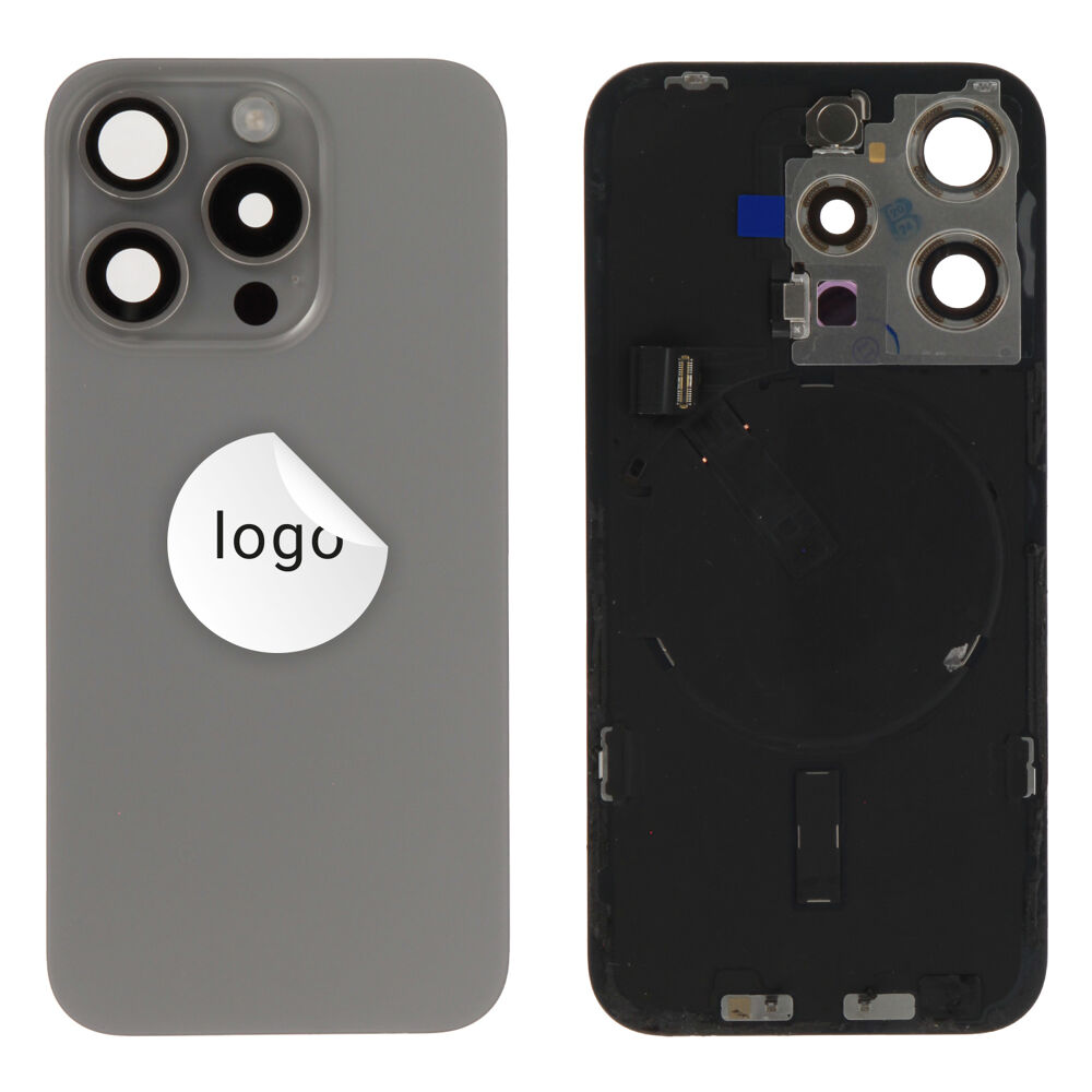 Back glass (Bontott A) - Szürke, For iPhone 15 Pro