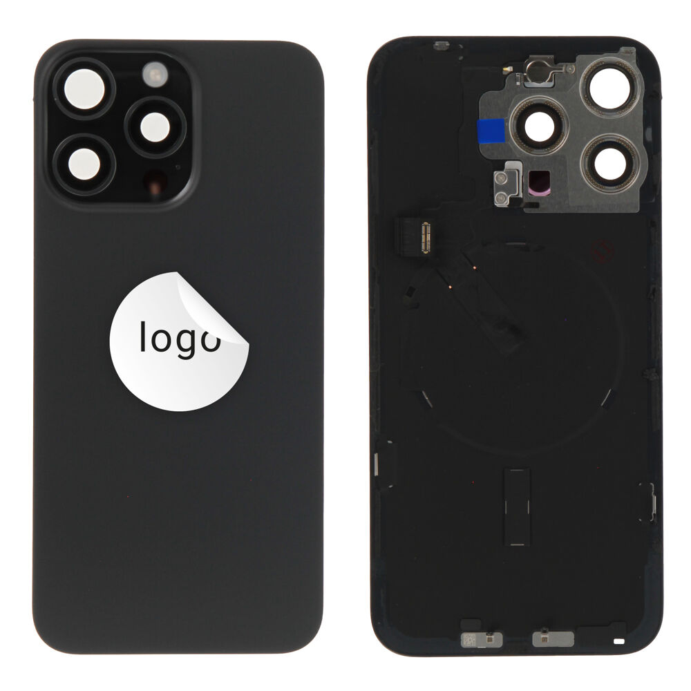 Back glass (Bontott A) - Fekete, For iPhone 15 Pro Max