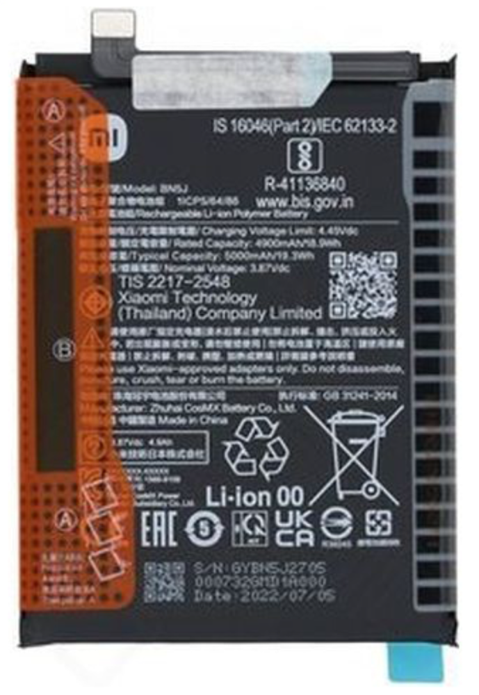 Akkumulátor (Gyári), Xiaomi Poco X5