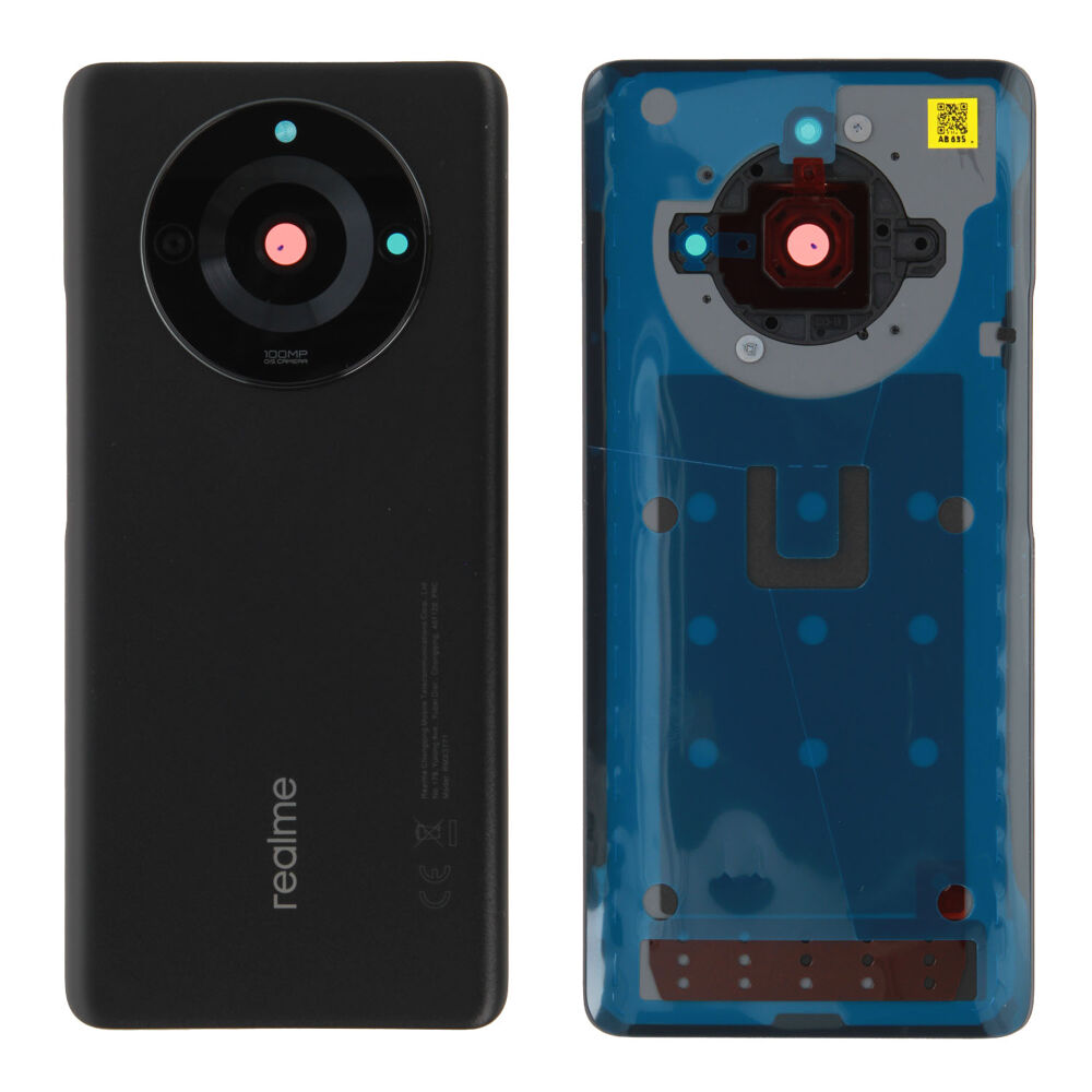 Hátlap (Gyári) - Fekete, Realme 11 Pro