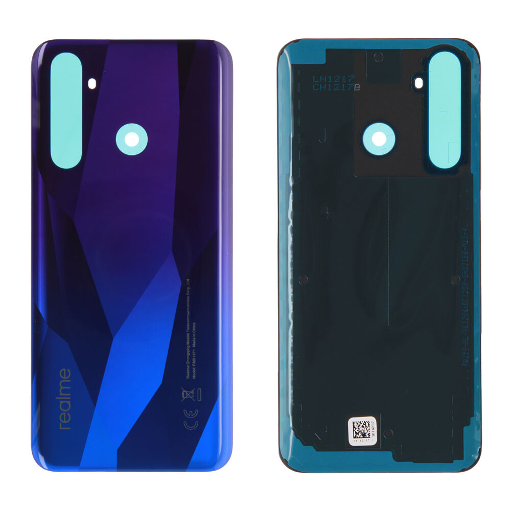 Hátlap (Gyári) - Kék, Realme 5 Pro