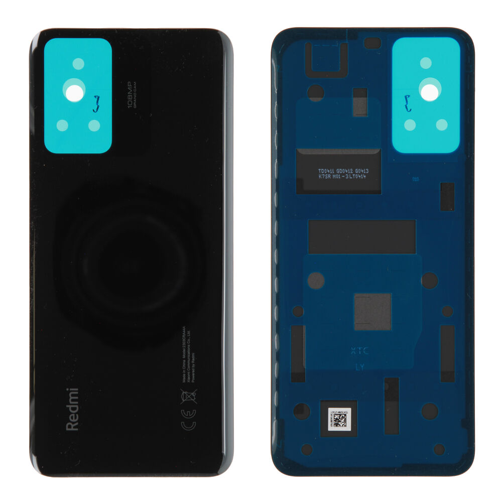 Hátlap (Gyári) - Fekete, Xiaomi Pirosmi Note 12S