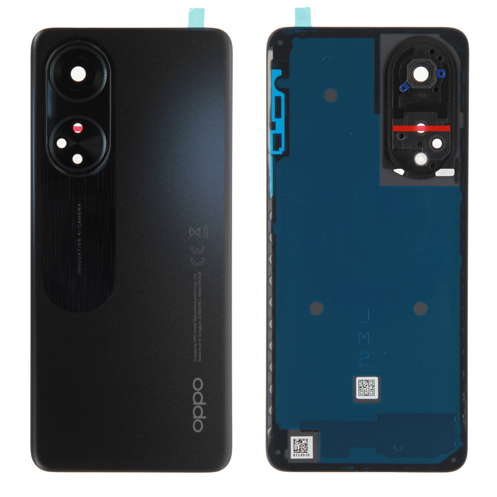 Hátlap (Gyári) - Fekete, Oppo A98 (5G)