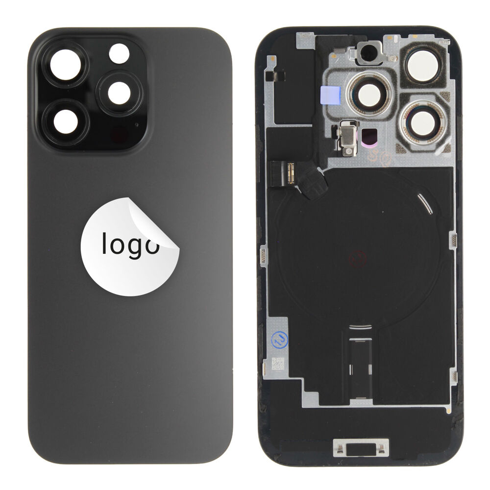 Back glass (Bontott A) - Fekete, For iPhone 16 Pro