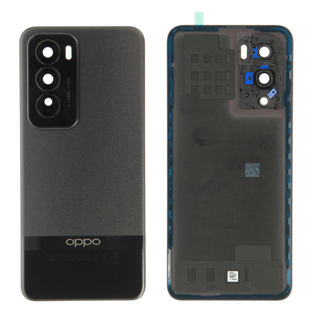 Hátlap (Gyári) - Fekete, Oppo Reno 12 Pro