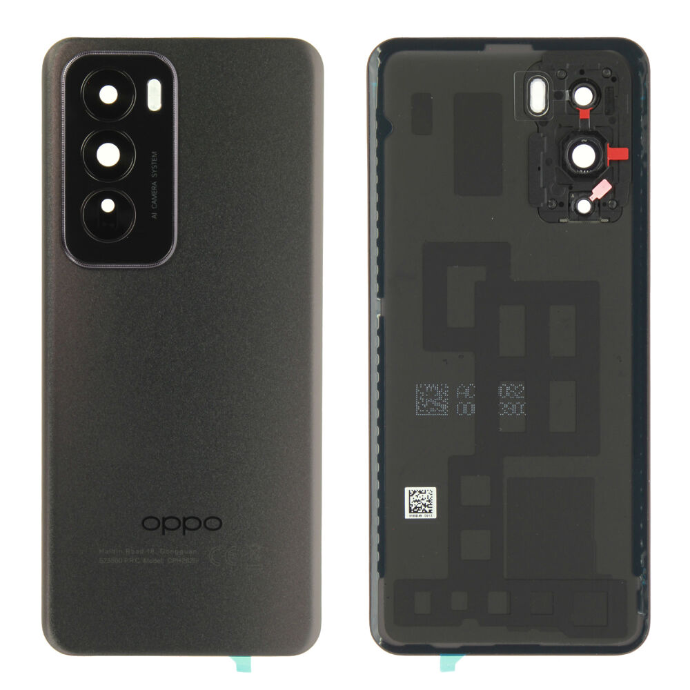 Hátlap (Gyári) - Fekete, Oppo Reno 12