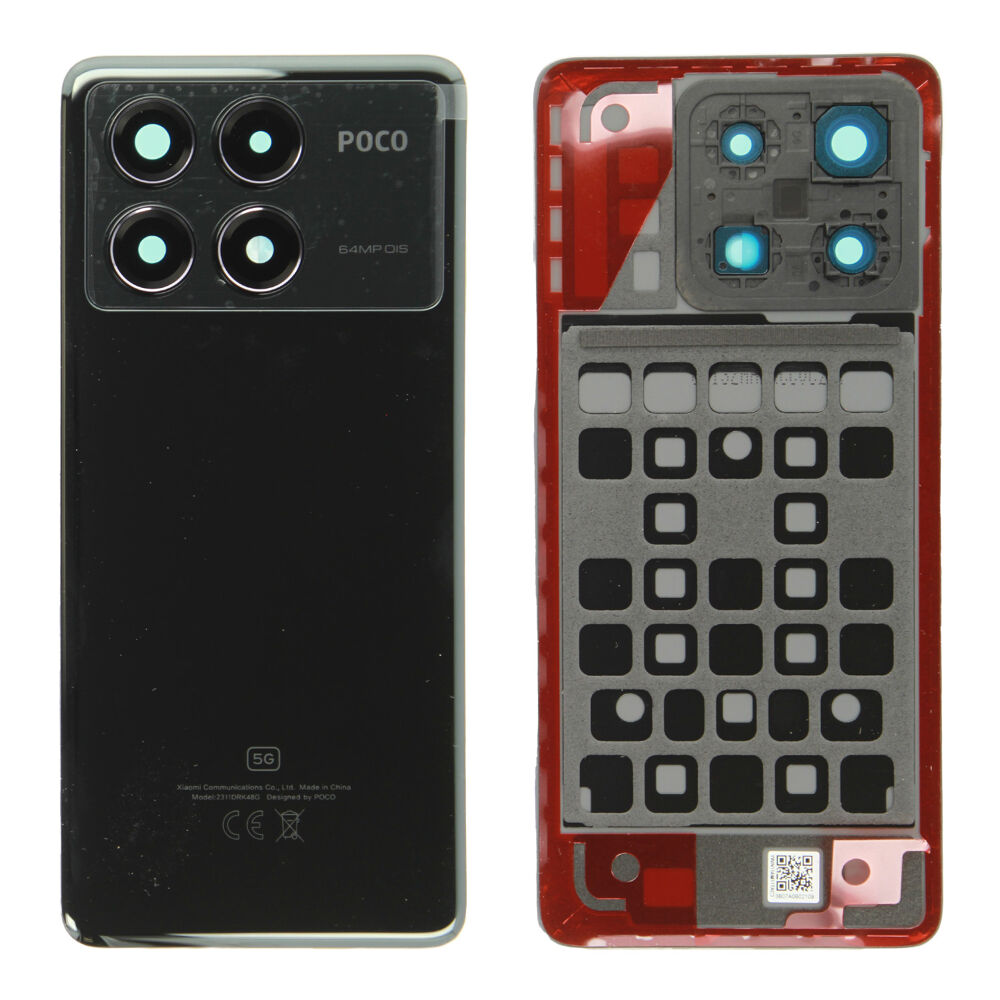 Hátlap (Gyári) - Fekete, Xiaomi Poco X6 Pro