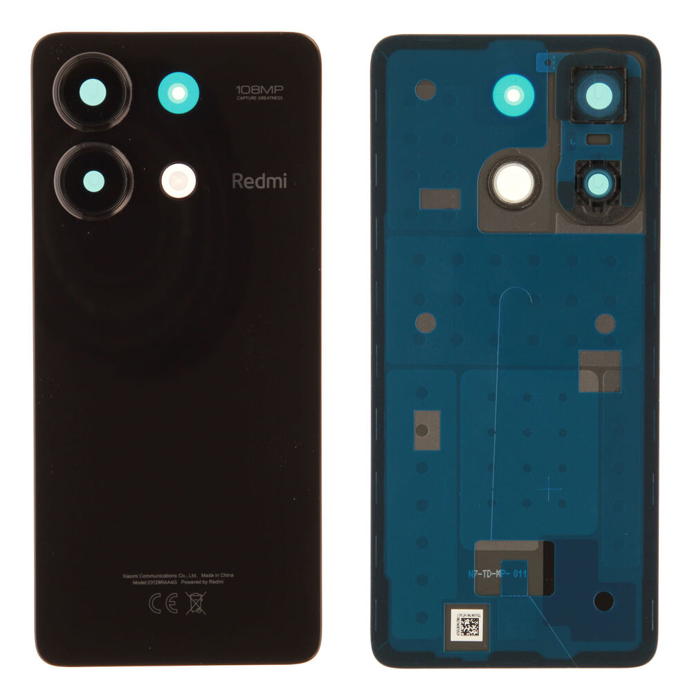Hátlap (Gyári) - Fekete, Xiaomi Pirosmi Note 13