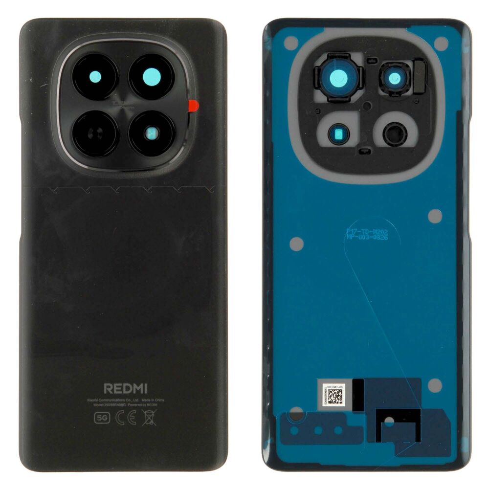 Hátlap (Gyári) - Fekete, Xiaomi Pirosmi Note 15