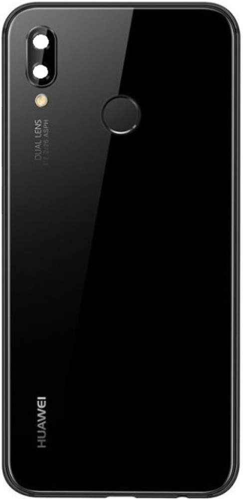 Hátlap (Gyári) - Fekete, Huawei P20 Lite